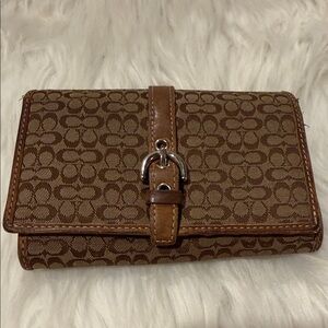 COACH Soho Signature Wallet Brown Leather